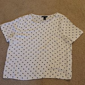White polka dot top